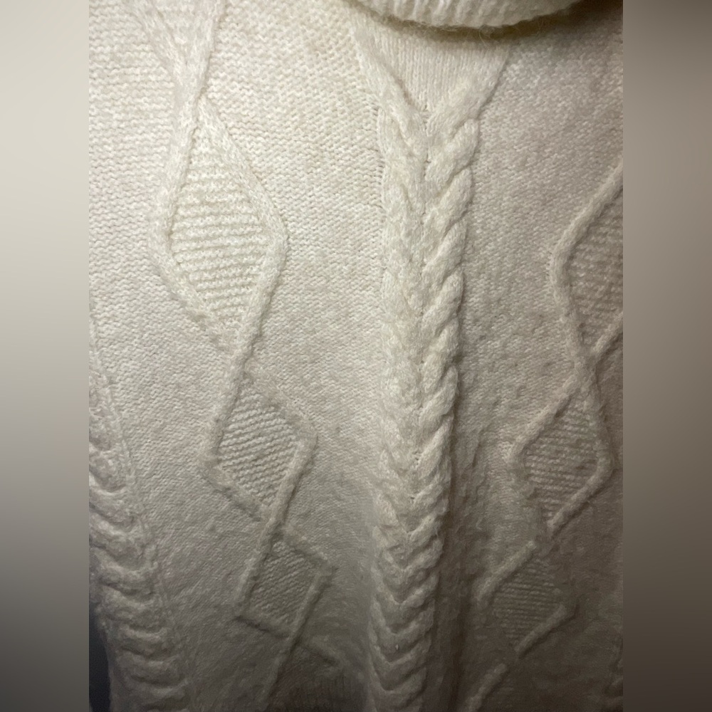 Loft Oversized Turtleneck Cable Knit Sweater Vest/Tunic, Sz XL - Picture 4 of 9